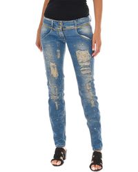 Met - Long Denim Pants Worn And Torn Effect 10Db50128 - Lyst
