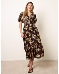 Blue Vanilla - Tropical Button Through Midi Dress - Lyst