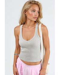 Busem - V-Neck Ribbed Viscose Blend Tank Top - Lyst
