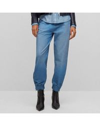 BOSS - Damesbroek C_erag Jersey In Blauw - Lyst