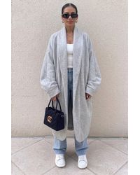 Femme Luxe - Longline Open Front Coat - Lyst