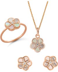 Orphelia - 'Daisy' 925 Sterling Set: Necklace + Earrings + Ring - Lyst