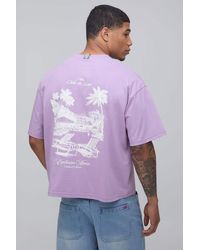 BoohooMAN - Sea Front Printed Oversized Boxy T-Shirt - Lyst