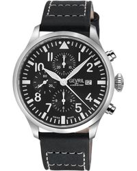 Gevril - Vaughn Chronograph Leather Swiss Automatic Eta 7750 Watch - Lyst