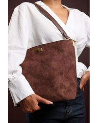 Where's That From - 'Fern' Suede Shoulder Bag With Turn Lock - Lyst