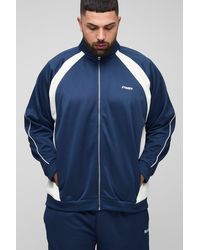 BoohooMAN - Plus Embroidered Regular Fit Track Jacket - Lyst