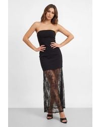 MissPap - Bustier Lace Hem Maxi Dress - Lyst
