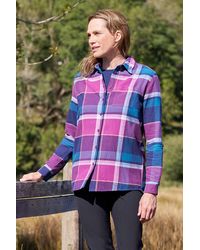 Mountain Warehouse - 'Balsam' Longline Flannel Shirt Brushed Cotton Buttoned Top - Lyst