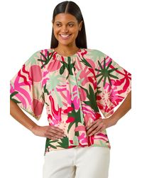 Roman - Printed Raglan Sleeve Stretch Top - Lyst