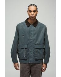 BoohooMAN - Oversized Boxy Peached Pu Contrast Collar Worker Jacket - Lyst