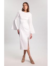 Karen Millen - Tailored Lace Up Back Detail Midi Dress - Lyst