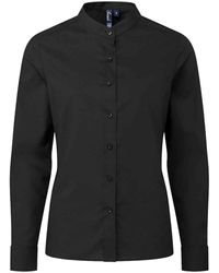 PREMIER - Ladies Banded Grandad Collar Formal Shirt - Lyst