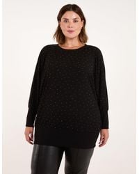 Blue Vanilla - Curve Diamante Batwing Top - Lyst