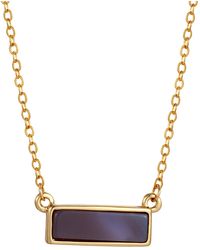 The Jewellery Stockroom - Plated Rectangle Bar Smokey Quartz Necklace - Lyst