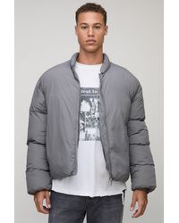 BoohooMAN - Tall Mono Padded Oversized Bomber Jacket - Lyst
