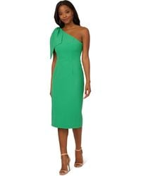 Adrianna Papell - One Shoulder Bow Midi Dress - Lyst