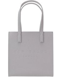 Ted Baker - Crosshatch Small Icon Tasche, Hellgrau - Lyst