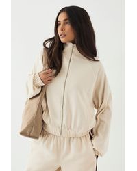 DSGN Studio - Rib Zip Through Funnel Neck Bomber - Lyst