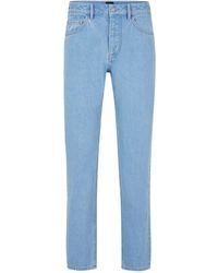 BOSS - Five Pocket Straight Leg Jeans - Lyst