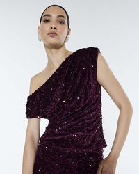 River Island - Drape Top Velvet Sleeveless Sequin - Lyst