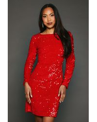 PRINCIPLES - Sequin Velvet Pencil Dress - Lyst
