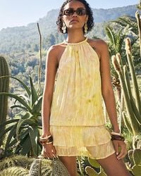 River Island - Mini Dress Tie Dye Halter Neck Viscose - Lyst