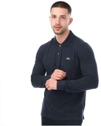 Lacoste - Classic Fit Poloshirt Met Gespikkelde Print Voor , Marineblauw - Lyst