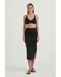 Hiccup - 2 Pieces: V Neck Bodycon Crop Top & High Waist Maxi With A Side Slit - Lyst