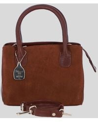 Ashwood Leather - Genuine And Suede Handbag With Detachable Crossbody Strap - Lyst