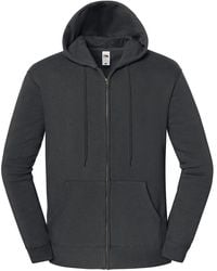 Fruit Of The Loom - Adult Iconic Premium Full Zip Hoodie (Light Graphite) - Lyst