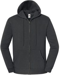 Fruit Of The Loom - Adult Iconic Premium Full Zip Hoodie (Light Graphite) - Lyst