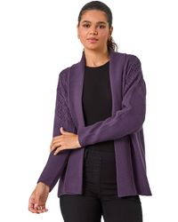Roman - Edge To Pointelle Knit Cardigan - Lyst