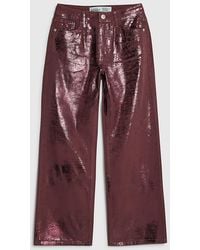 River Island - Straight Leg Jeans Petite Metallic Coated Cotton - Lyst