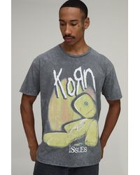 BoohooMAN - Oversized Washed Korn License Print T-Shirt - Lyst