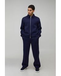 BoohooMAN - Regular Fit Harrington And Relaxed Trouser Scuba Set - Lyst