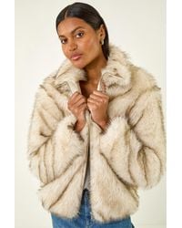 Roman - Faux Fur Relaxed Bomber - Lyst