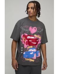 BoohooMAN - Oversized Disney Cars Lightning Mcqueen License Printed T-Shirt - Lyst