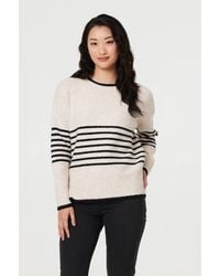 Izabel London - Striped Relaxed Long Sleeve Jumper - Lyst