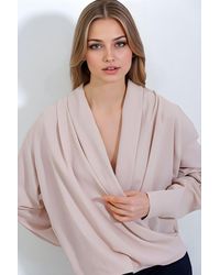 Bigdart - Shawl Collar Loose Fit Blouse - Lyst