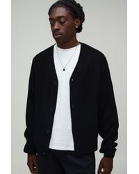 BoohooMAN - Relaxed Boxy Rib Raglan Knitted Cardigan - Lyst