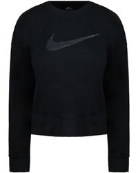 Nike - Dri-Fit Oversized Long Sleeve Crew Neck Sweatshirt Cu5507 010 Cotton - Lyst