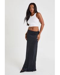 Boohoo - Hotfix Slinky Low Waisted Maxi Skirt - Lyst