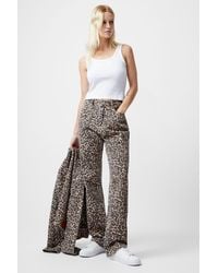 French Connection - Cotton Straight Leg Leopard Print Denim Jeans - Lyst