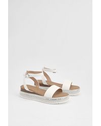 Good for the Sole - Hester Faux Leather Embellished Flatform Wedge Sandals - Lyst