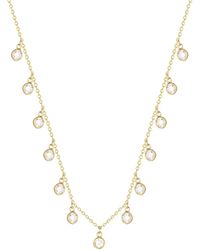 SEOL + GOLD - 18Ct Plate Cz Bezel Charm Necklace - Lyst