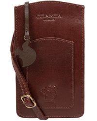 Conkca - Siren' Conker Leather Cross Body Phone Bag - Lyst