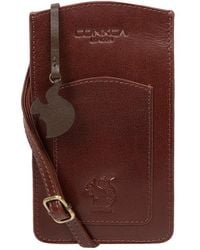 Conkca - Siren' Conker Leather Cross Body Phone Bag - Lyst