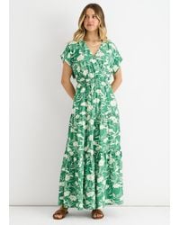 Gini London - Floral Elastic Waist Maxi Dress - Lyst