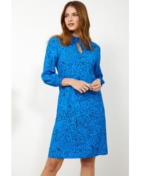 Sosandar - Cobalt Animal Print Shift Dress - Lyst