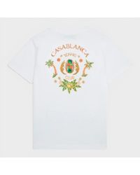 CASABLANCA - Joyaux D'Afrique Tennis Club Printed T-Shirt Cotton - Lyst